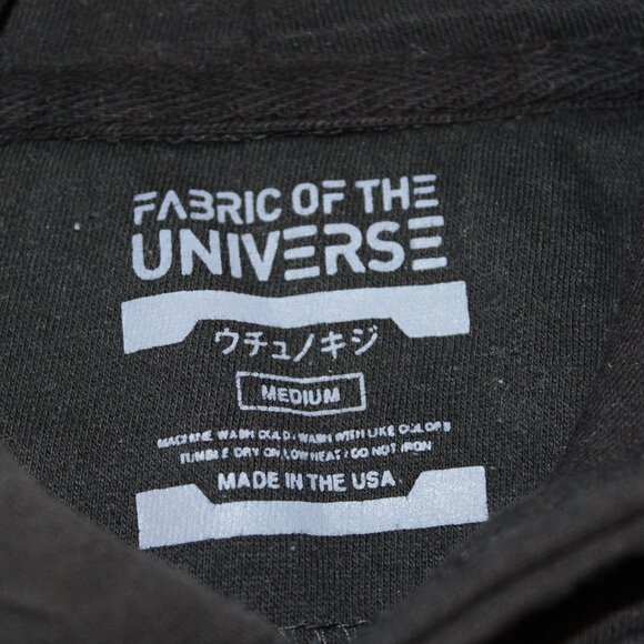 Fabric of the Universe Black Graphic Hoodie with White and Red Accents - Picture 3 of 10
